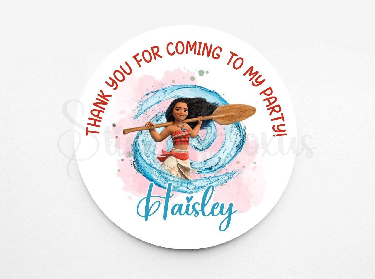 Moana Birthday Stickers | Personalized Moana Stickers | Custom Stickers | Stickers For Every Occasion | Favor Stickers
