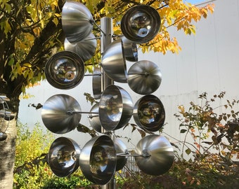 Wind chime pinwheel windmill made of stainless steel