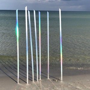 Suncatcher set of 5 garden steles garden column garden stake sculpture light catcher sun rod sky finger hologram landmark