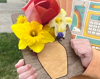 Tablero de flores para decorar, juguete para niños pequeños, tablero de actividades para hacer senderismo, juguete floral para acampar, actividad de arreglo de jarrones con flores, juego para acampar, ideas para regalos