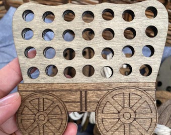 Juguete de cordones de carreta cubierta, actividad de enhebrado del Día de los Pioneros, sendero de carretas occidentales, tren de carretas de vaqueros, regalos de madera para niños, regalo de cumpleaños