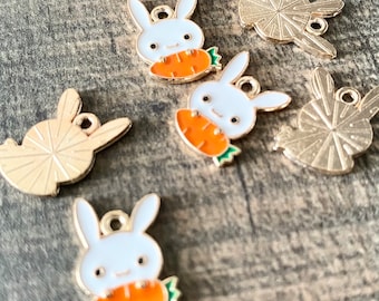 Conejo de Pascua con zanahoria vaso taza encanto accesorios para vasos de agua 40oz taza accesorio encanto conejito blanco comiendo zanahoria encanto taza decoración