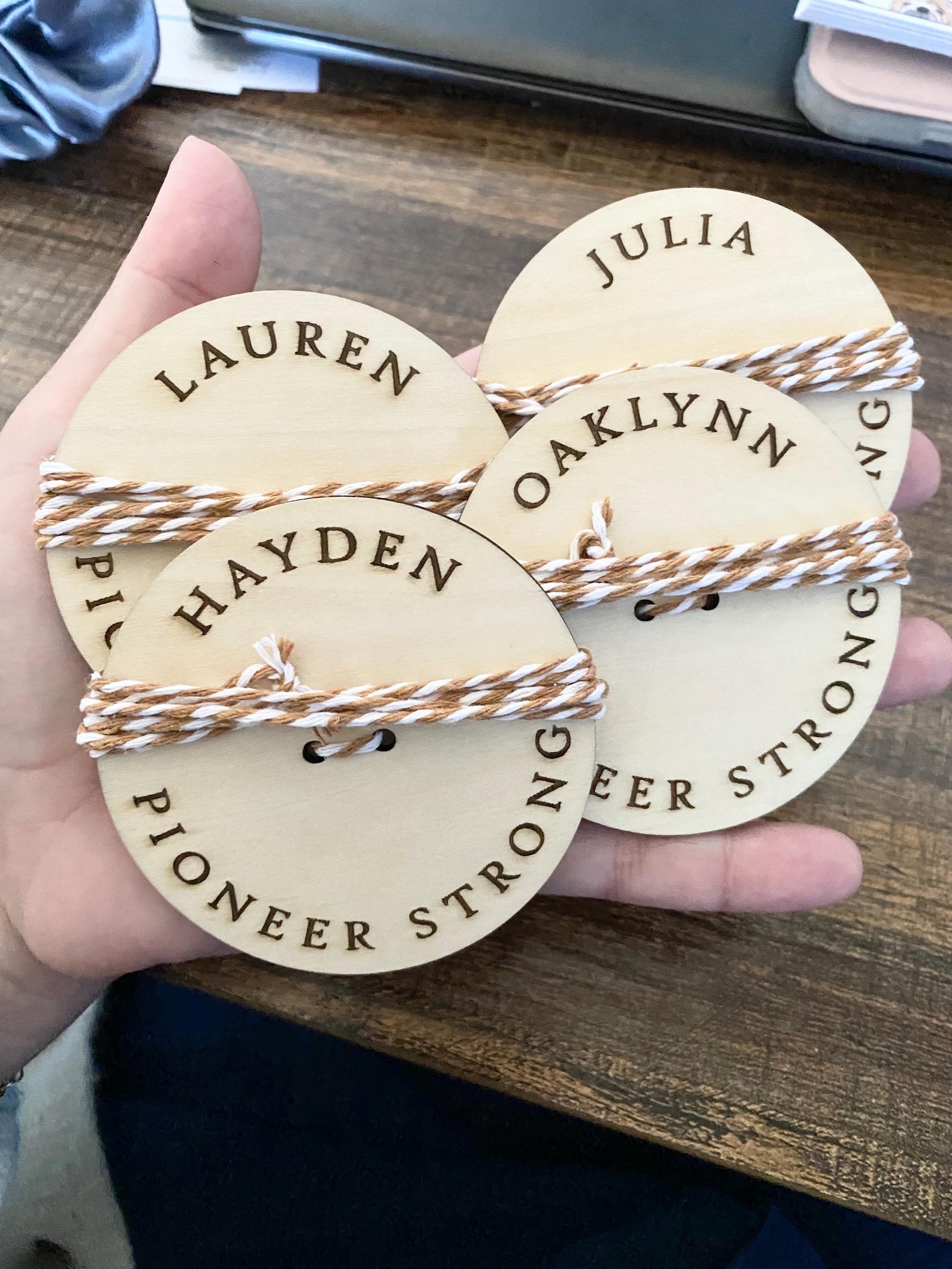 Wagon Wheel Spinner Toy Pioneer Day Activity Wooden Button Spinner ...