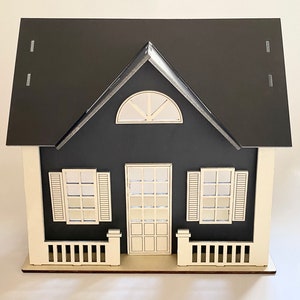 Small gray and white doll house mini doll house