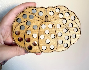 Manualidad de encaje de calabaza para habitación de niños Montessori Actividad de costura de calabaza de Acción de Gracias Juguete silencioso para habilidades motoras finas Juguete de enhebrado de calabaza