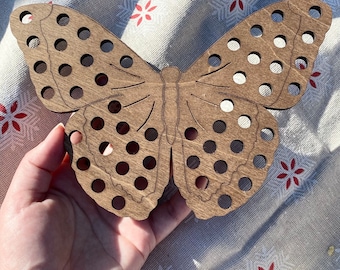 Juguete de costura con forma de mariposa, juguete de encaje con forma de mariposa, actividad de enhebrado para jugar de forma independiente, tiempo de tranquilidad, manualidad con forma de mariposa, juguete de actividad tranquila para la iglesia