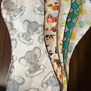 Animal baby Set of 5 fun baby girl bibs