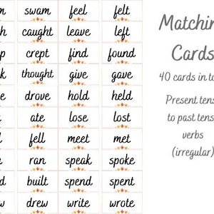Matching Cards - Irregular verbs