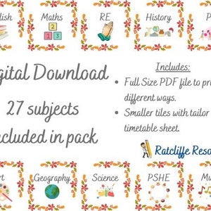 Visual Timetable for Primary Classroom - Autumn themed