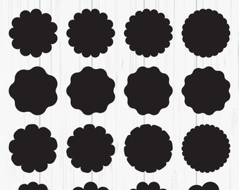 Scallop circle SVG, Scallop tag svg, Scallop photo frame, Circle frame, Cercle Cricut, Scallop shape, digital Laser cut file, PNG, Dxf, Jpg