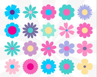 Retro Gänseblümchen-Svg-Bundle, Groovy Blumen Png, Hippie-Blumen Eps, Boho-Blumen, Gänseblümchen Schnittdateien, Cricut, Silhouette, Laser-Schnittdatei, Dxf