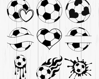 Soccer Svg Bundle, Soccer Ball Png, Soccer Ball Monogram Eps, Soccer Ball Heart Svg, Soccer Ball Flame, Soccer Ball Dxf, Cricut, Silhouette,