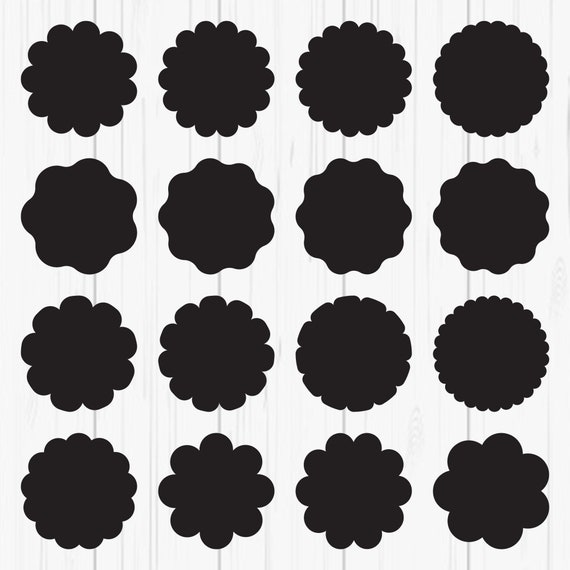 Scallop Circle SVG Bundle: Tag & Frame Laser Cut Files (Digital Download)