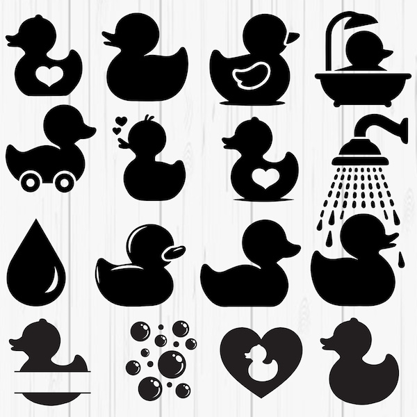 Toy Duck svg, Bath Duck vector, Duck clip art, Duck Cricut, Ducks silhouette, Duck cut file, DUCK bundle png, Duck clipart, Bubbles svg, DXF