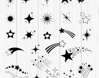 27 Sparkle Star SVG Bundle: Cricut & Silhouette Designs (Digital Download)