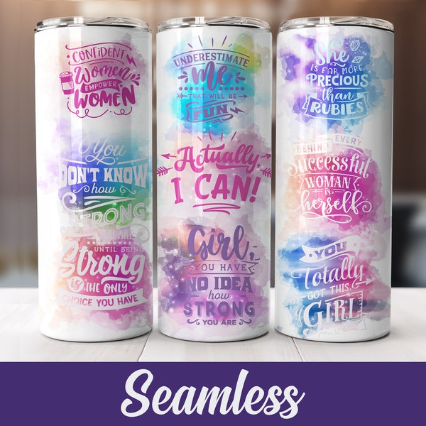 Seamless Strong Women Tumbler wrap, Strong Girl, Straight & Tapered, Sublimation, 20 oz Skinny Tumbler, PNG, Mother's Day, Home sweet home,