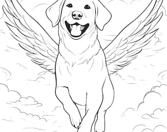 Labrador With Wings Coloring Page
