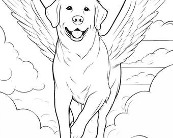 Labrador With Wing Coloring Page