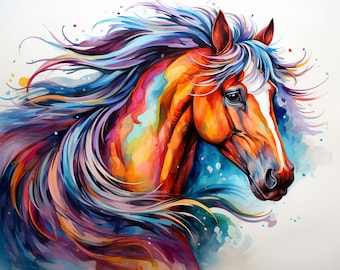 Cheval aquarelle