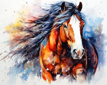 Watercolor Clydesdale Horse