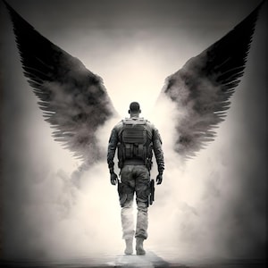 Army Soldier With Angel Wings