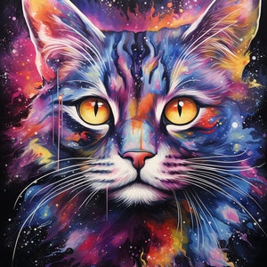 Colorful Galaxy Cat