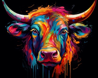 Abstract Colorful Bull