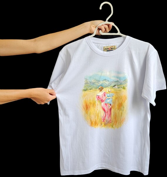 Pintura Acrílica Dibujos En Playeras Blancas Camiseta Pintada A