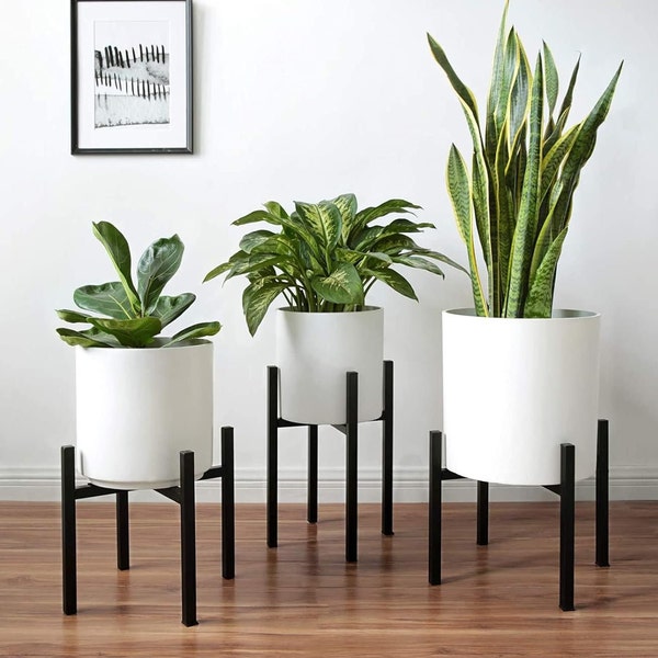 Adjustable Metal Plant Stand, Expandable Plant Holder, Flower Pot Stand, Modern Flower Holder Rack for Indoor Outdoor