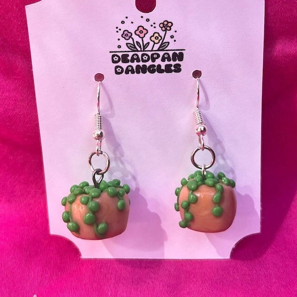 String of Pearls Dangle Earrings | Handmade Polymer Clay