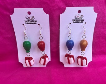 Ton Ballon Geschenk baumeln Ohrringe | Handgefertigte Polymer Clay