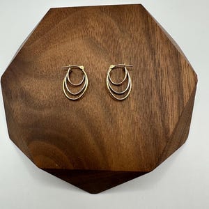 14K tricolor hoop earrings