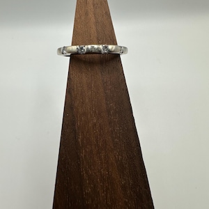 Minimalist 14k white gold and diamond band