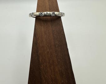 Minimalist 14k white gold and diamond band