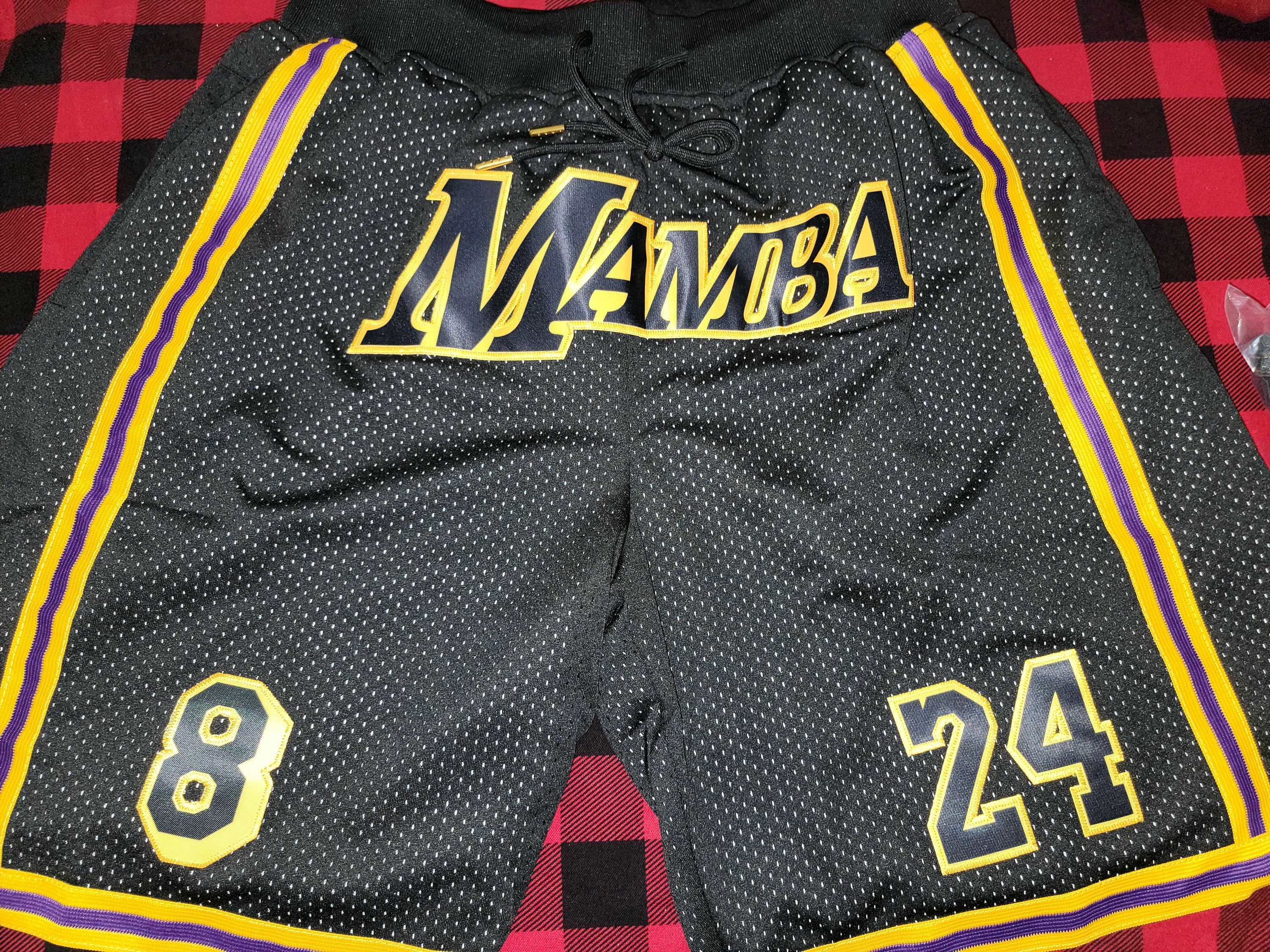 NBA Shorts Men Lakers Kobe Black Mamba All Stitched