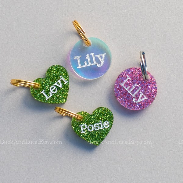 Mini Pet Name Charm Size Tag | Supplemental Pet Identification Leash Tag | Add-on Mini Name Charms for Cats & Dogs