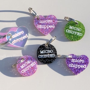 Microchipped Pet Tag | Supplemental Pet Identification Tag | Add-on Mini Charms for Cats & Dogs