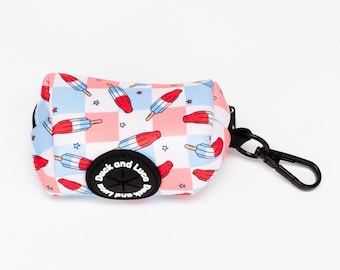 Popsicle Print Dog Poop Bag Holder: Fourth of July Puppy Accessory