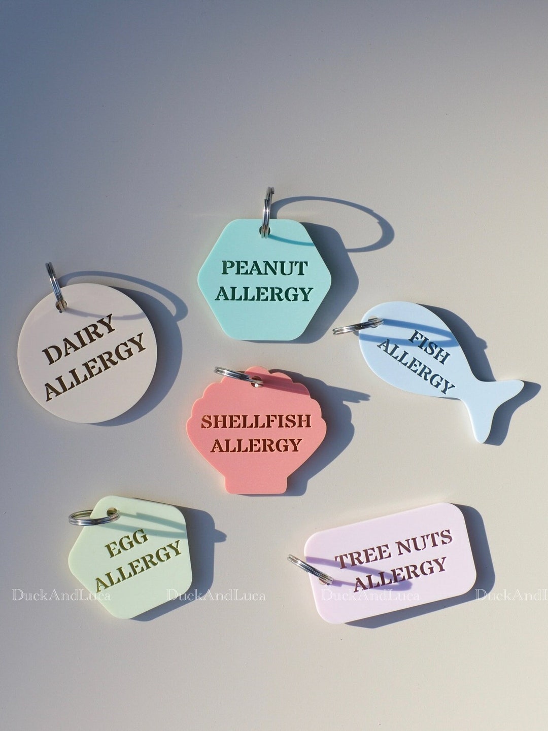 Kid's Allergy Alert Keychain Customizable Emergency Charm Egg, Peanut