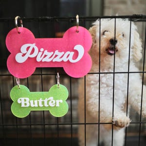 Personalized Dog Crate Sign, Custom Dog Bone Shaped Sign, Hanging Crate Decor, Personalized Dog Gift, Custom Dog Decor, Crate Dog Decor