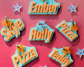 Custom 3D Printed Show Girl Show PEt Pet ID Tag: Personalized Keychain