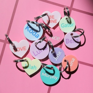 Pastel Acrylic Pet Name Tag: Mini Dog & Cat ID Charm
