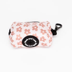 Poop Bag Holder - Brown Daisy, Dog Waste Bag Dispenser, Puppy Accessories, Poo Bag Holder, Poo Bag Dispenser