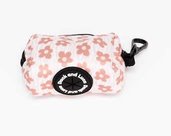 Brown Daisy Poop Bag Holder: Dog Waste Dispenser