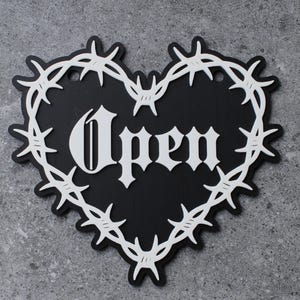 Gothic Open Closed Sign - Etsy