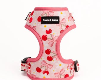 Adjustable Dog Harness - Cherry Bow