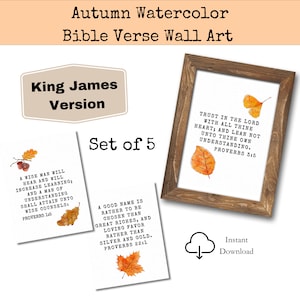 KJV Verse Fall Wall Art Download | King James Bible Verse Art Proverbs | Watercolor Verse Decor |Bible Art Autumn | KJV Bible Home Decor