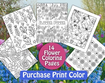Floral Coloring Pages, Printable Adult Flower Coloring Pages, Adult coloring book, Coloring pages for kids, Roses png, Flower coloring page