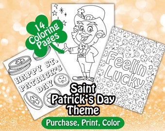 Página para colorear del Día de San Patricio, Día de San Patricio, Shamrock PNG, Páginas para colorear imprimibles, Páginas para colorear para niños, páginas para colorear para adultos