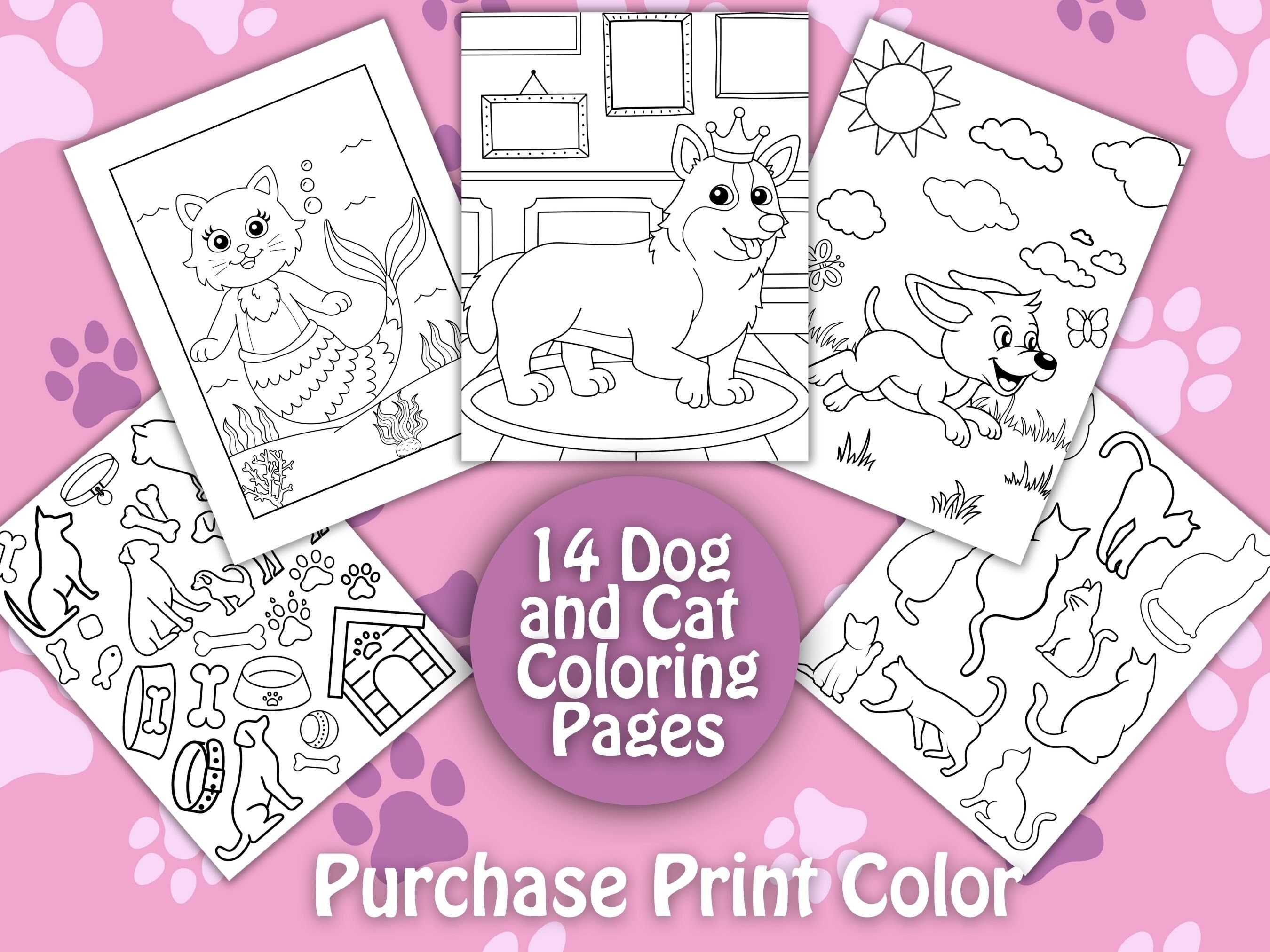 Dog Coloring Pages, Cat Coloring Pages, Animal Coloring Pages, Cute
